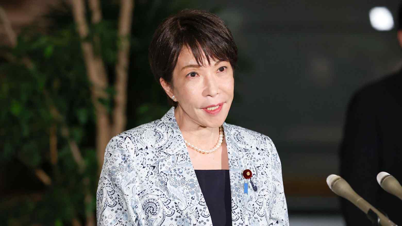 Japanese Prime Minister Sanae Takaichi speaks to reporters at the prime minister's office in Tokyo